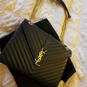 YSL large monogram flap shoulder bag